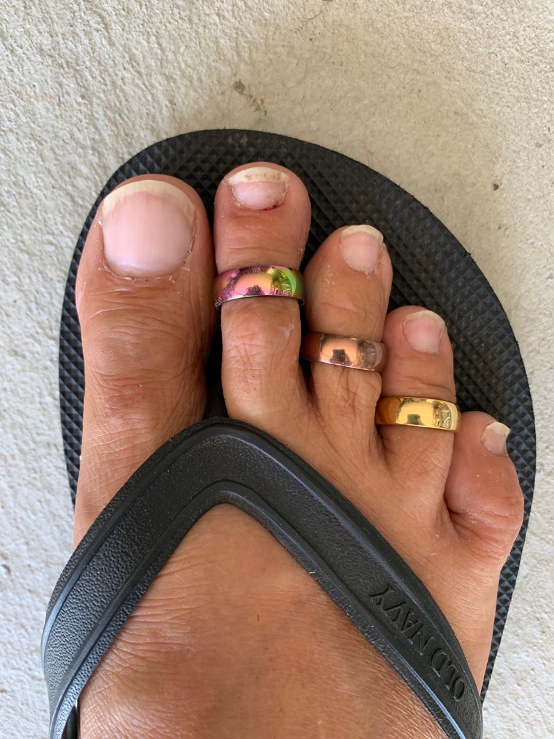 Anillo del dedo del pie / Acero inoxidable de 6 mm / Anillo de declaración / Hombres / Joyería para pies / Ropa de playa / Tropical imagen 7
