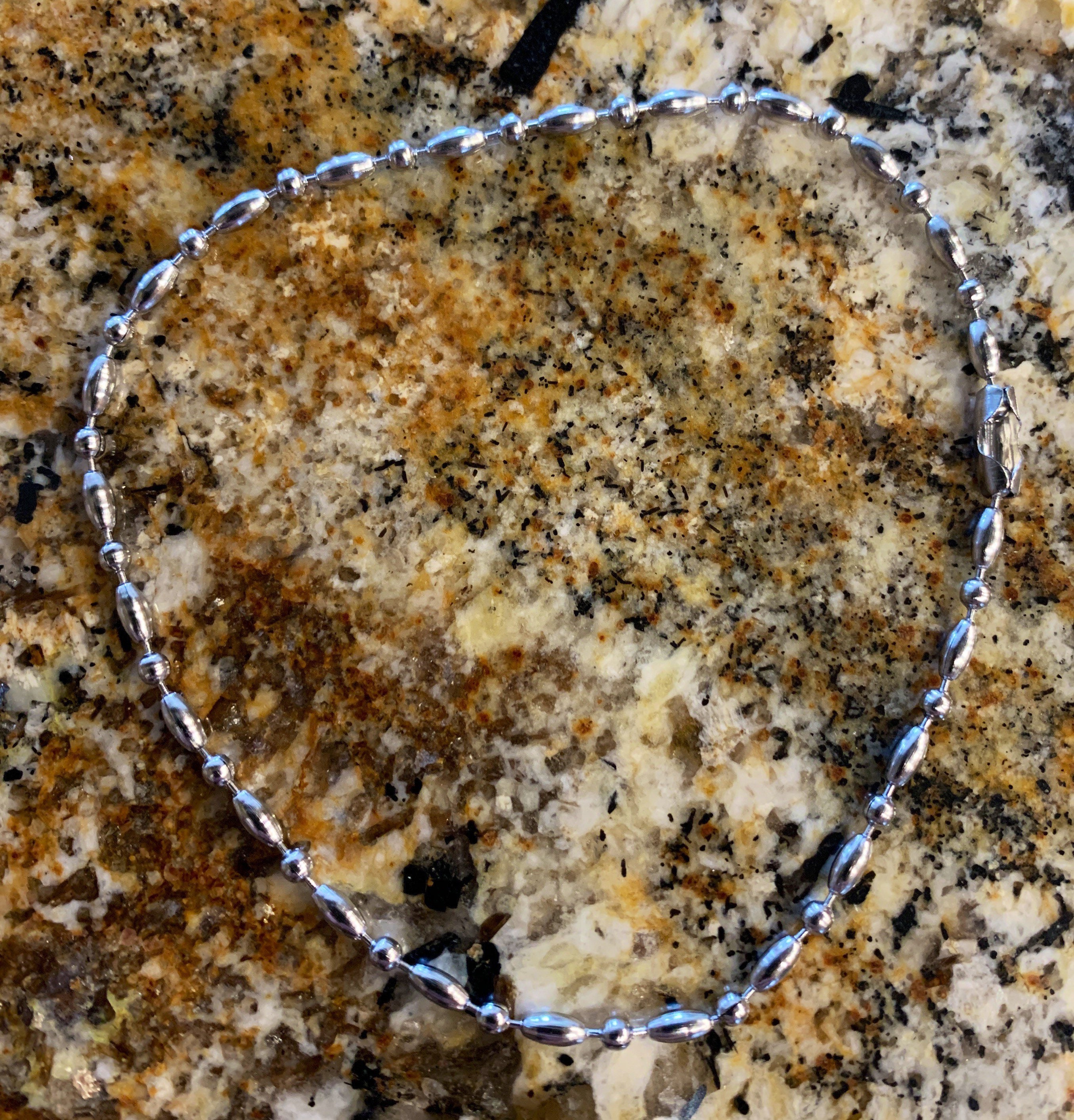 Stainless Steel Anklet 3mm Oval Bead Ball Chain Ankle Etsy