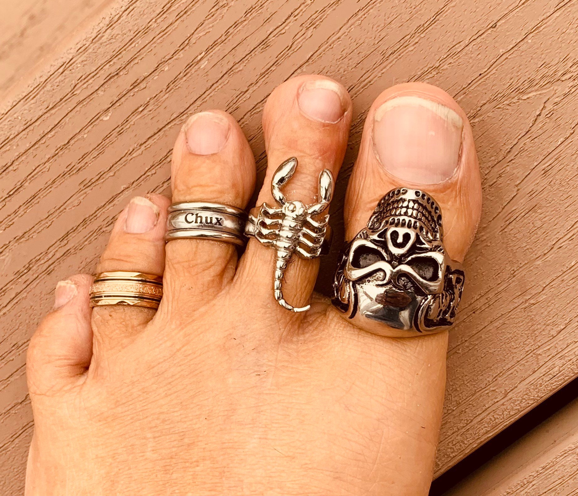 Big Toe Ring, Spiral Toe Rings, Wire Wrapped Gold Toe Ring, Simple Toe Ring,  Adjustable Toe Ring, Please Read Item Description 