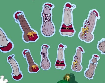 willies Christmas stickers rude adult mature funny laptop decal vinyl