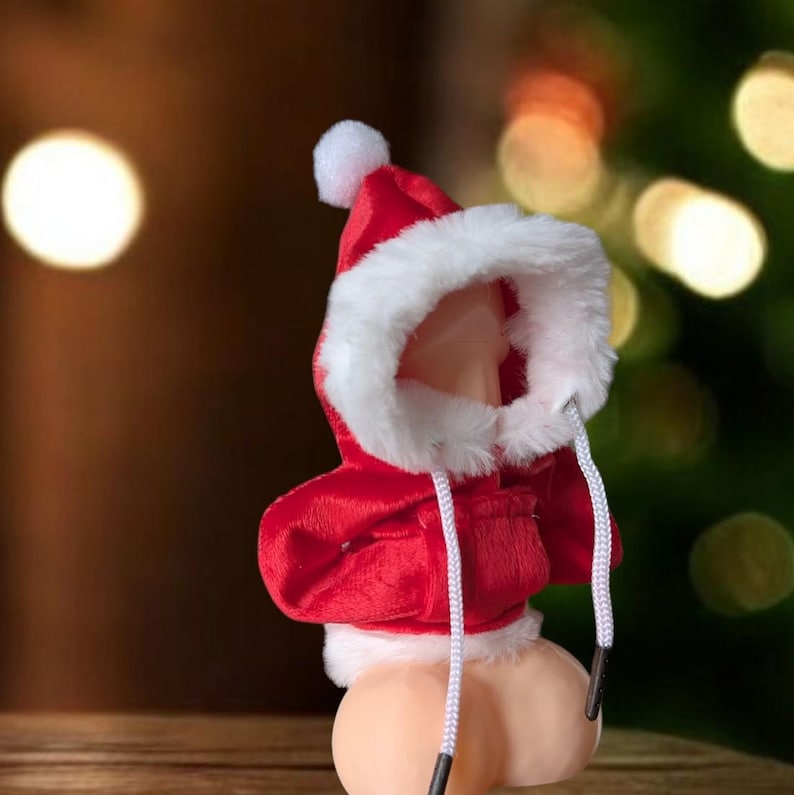 Santa claus willy warmer woody hoodie cute fluffy funny decoration secret Santa costume immagine 1