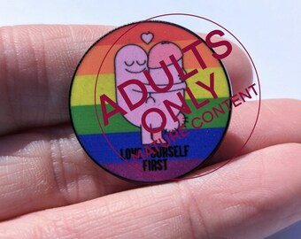 Love yourself first fun adult gift enamel pin brooch mature
