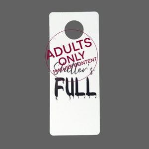 Door hanger sign adult rude bathroom funny mature