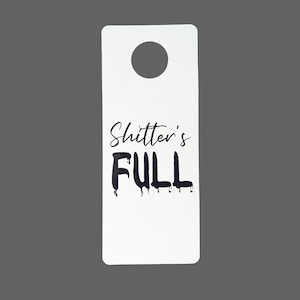 Door hanger sign adult rude bathroom funny mature