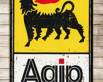 Racing italian Agip motor oil garage decor sign Metal Sign Wall Decorl