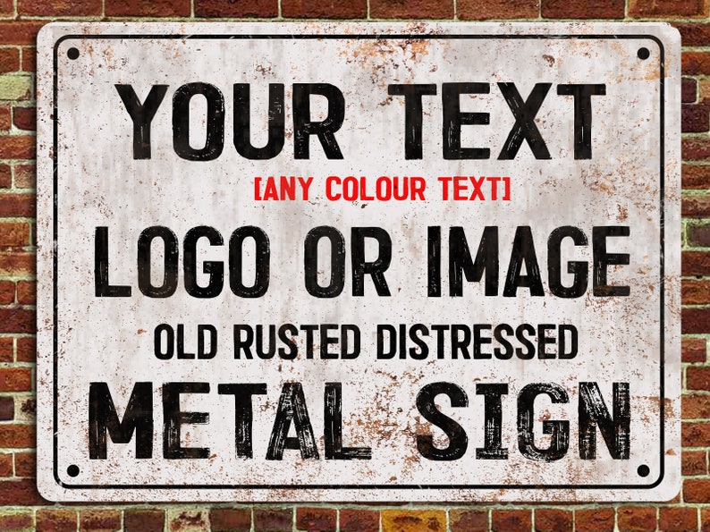 Custom Metal Sign: Personalized Vintage Rusted Look - Etsy UK