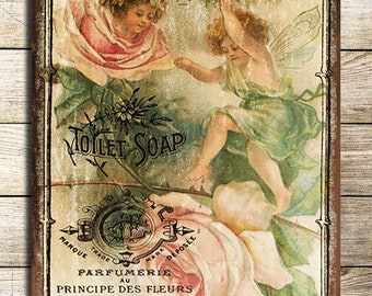 Rose Soap Parfumeur French Perfume Vintage style Metal Plaque Sign, bathroom