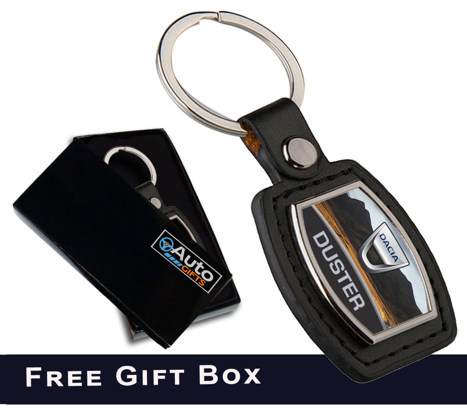 DACIA DUSTER car Keyring Keychain Fob Metal PU Leather new Etsy