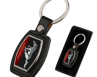 MUSTANG LEATHER KEYRING