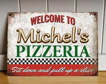 Personalised Pizzeria Metal Sign - Pizza Oven Outdour PIZZA Retro Vintage Bar #2