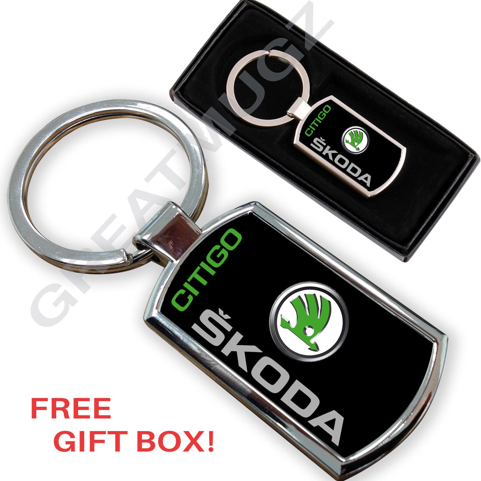 Skoda Citigo car keyring key ring chain fob chrome metal new Etsy