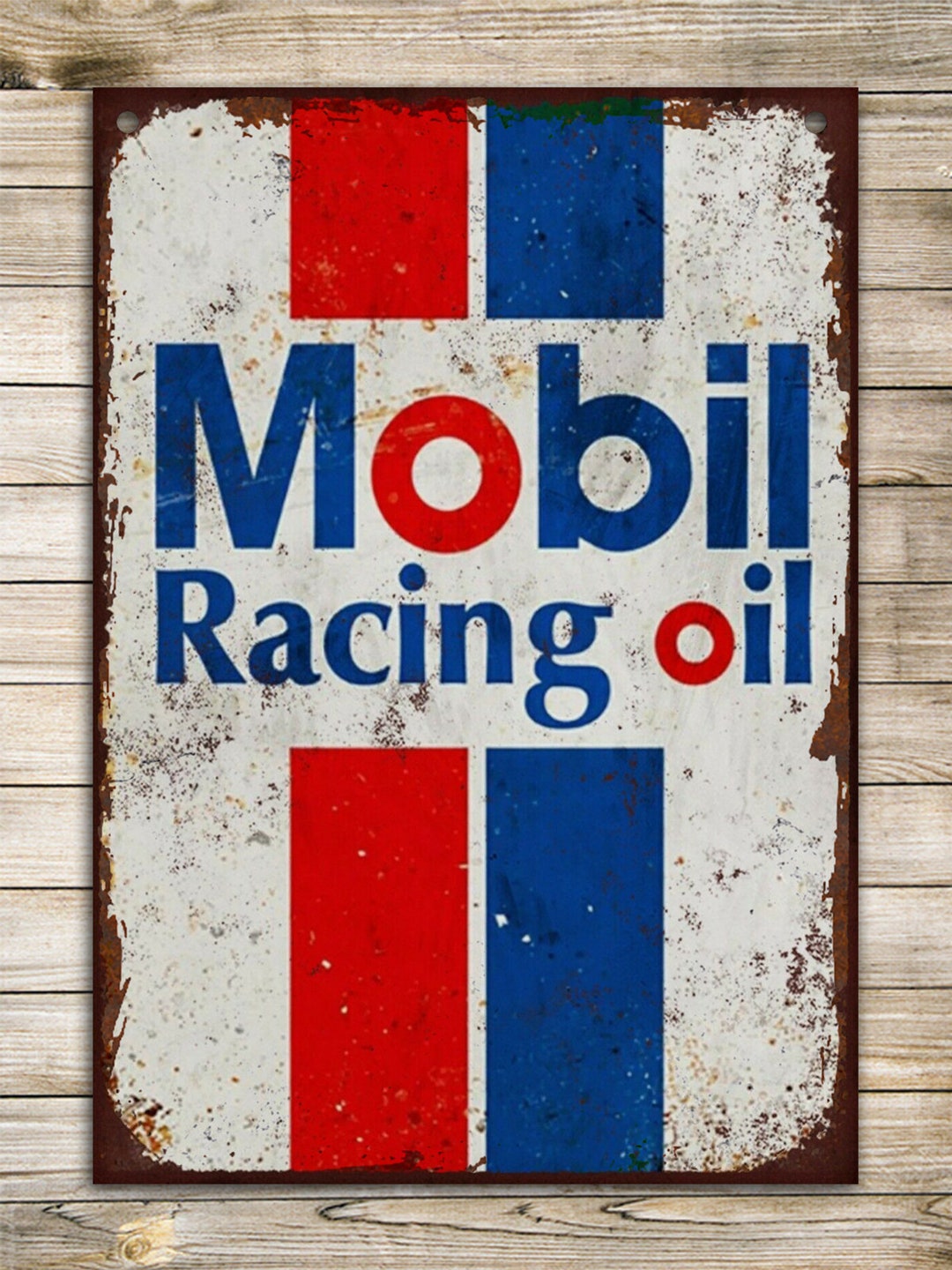 Mobil Racing Oil Metal Sign Retro Pub Bar Vintage Wall Garage Kitchen ...