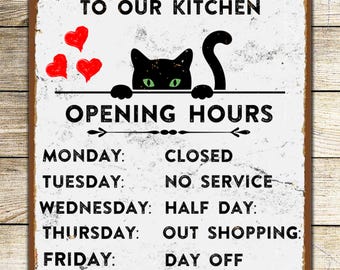 Kitchen Welcome Metal Plaque Vintage Sign Tin Retro Wall Shabby Chic Funny Gift