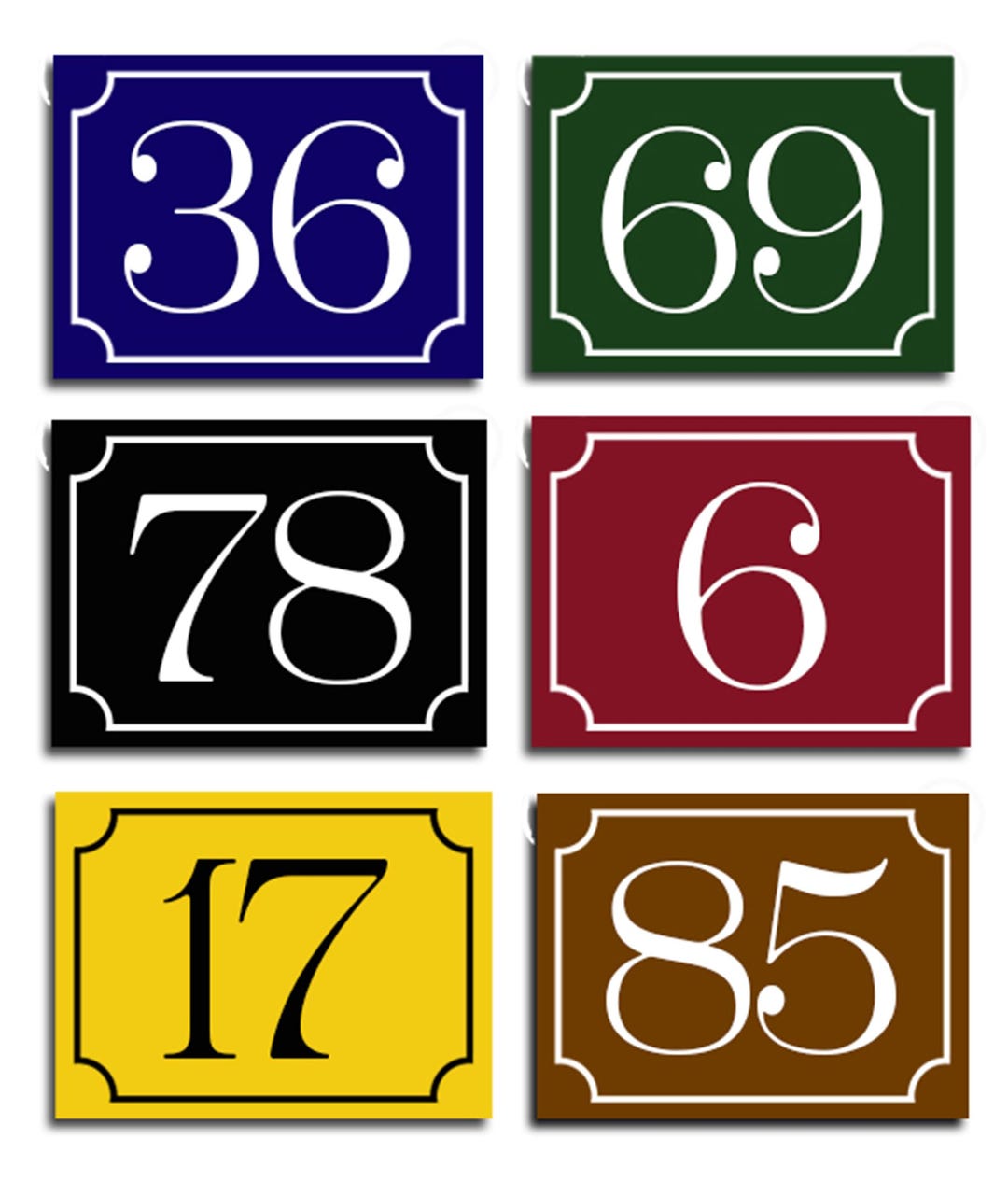 Custom House Number Sign: Aluminum Composite Plaque, Colorful Door ...