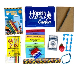 Mini Camping Box, Boy Summer Camp Package, Girl Summer Camp, Care Package, Busy Box For Kids, For Teens, Tweens, Travel Activites,Fidgets
