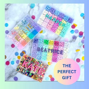Personalized Gifts For Kids, Bead Bracelet, Bracelet Making Kit, DIY Kit, Kids DIY Kit, Necklace Kit, Party Favors For Kids, Tween Girl Gift