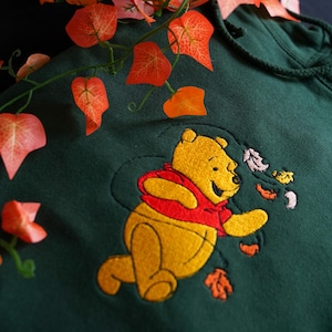 Winnie The Pooh Embroidered Sweatshirt, Fall Season Embroidery, Halloween Sweatshirt, Vintage Cozy Autumn Sweatshirt, Back To School Sweater