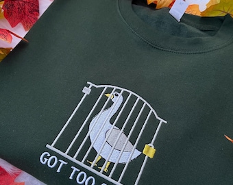 Embroidered Silly Goose Meme Shirt,Got too silly Seasonal crewneck, Goose Tee,Silly Goose Shirt, Funny Shirt Gift, Silly goose crewneck