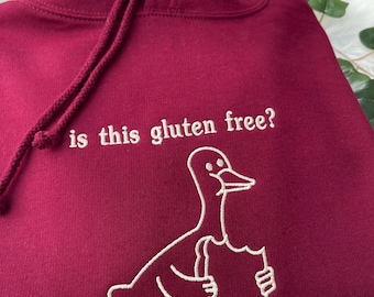 Ist das Gluten frei? Ente Bestickte Sweatshirt Gildan Lustiges Geschenk