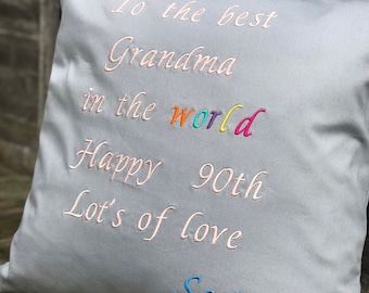 Custom embroidered pillow | Etsy Custom text pillow | Etsy