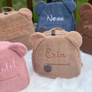 Teddy Bear Backpack Toddler backpack, custom name backpack Embroidered bag Embroidered kids backpack Toddler Backpack Custom name kids bag