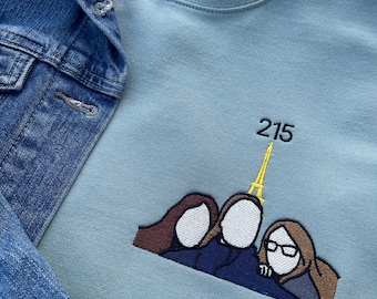 Custom Embroidered Portrait from Photo Sweatshirt, Embroidery gift for Dad, Christmas Embroidered Family Shirt, Custom Embroidered Hoodie