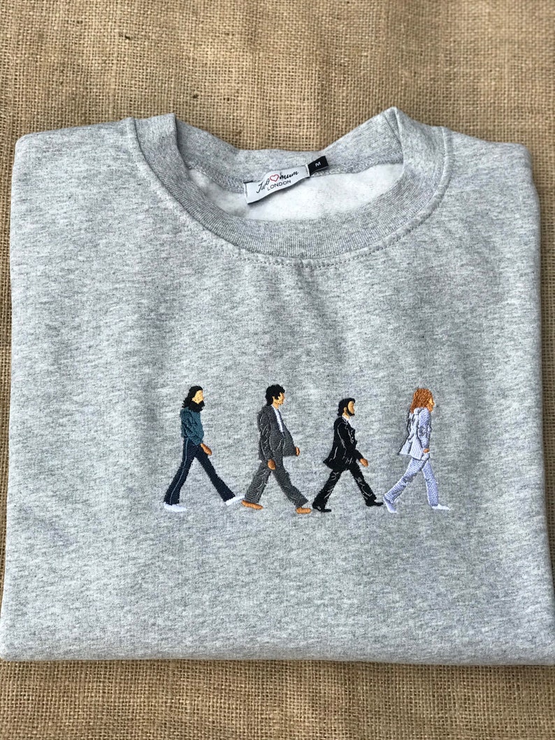 The beatles abbey road embroidery unisex sweatshirt abbey  etsy israel The beatles abbey road embroidery unisex sweatshirt abbey  etsy israel