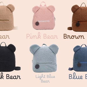 Personalized Embroidery Teddy Bear Backpack, Back to school accessories, Lightweight Children Bag, Plush, Cute bear for kids