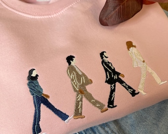 The Beatles Abbey Road Embroidery Unisex Sweatshirt | Abbey Road Sweatshirt, Crewneck Sweatshirt, Embroidered Sweatshirt. Valentines Day