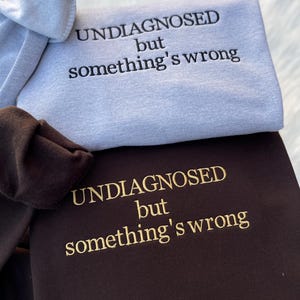 Undiagnosed Embroidered Sweatshirt Tummy Ache, Funny Crewneck Chronic Illness, Sweatshirt Custom Embroidered Shirt, Gift for Her