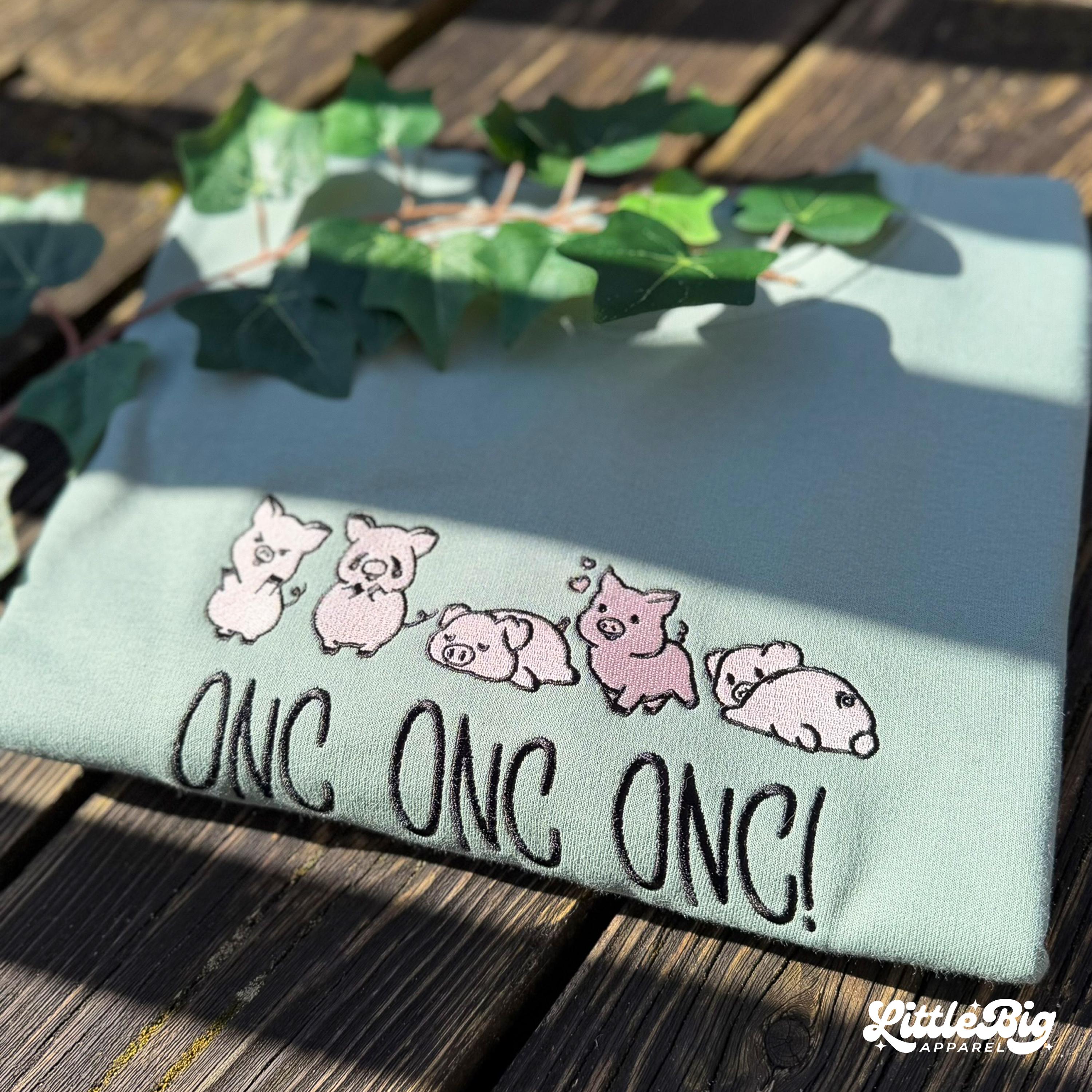 かわいい豚の刺繍入りスウェットパーカー - Etsy 日本
