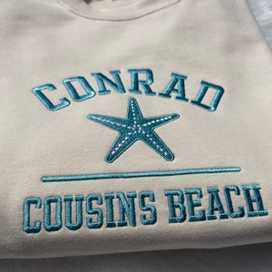 Cousins Beach Embroidery Sweatshirt Conrad Fisher Crewneck Coastal Grandma Style Starfish Embroidered Sweater TSITP Merch Summer Gift