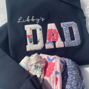 Dad, Daddy Embroidered Baby Clothes Applique Sweatshirt Papa Sweatshirt Gift for Her, Fathers Days Gift, Matching hoodie Custom Dad Shirt