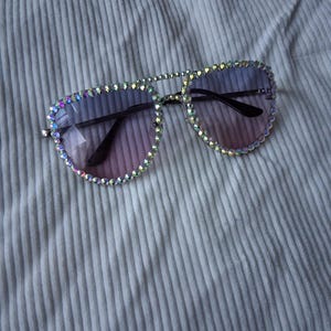 Rhinestone Aviator Sunglasses - Etsy display picture 1