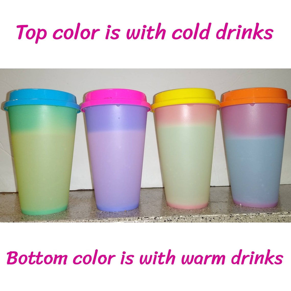Color Changing Cups with Color Changing Vinyl for Cold and hot Etsy
