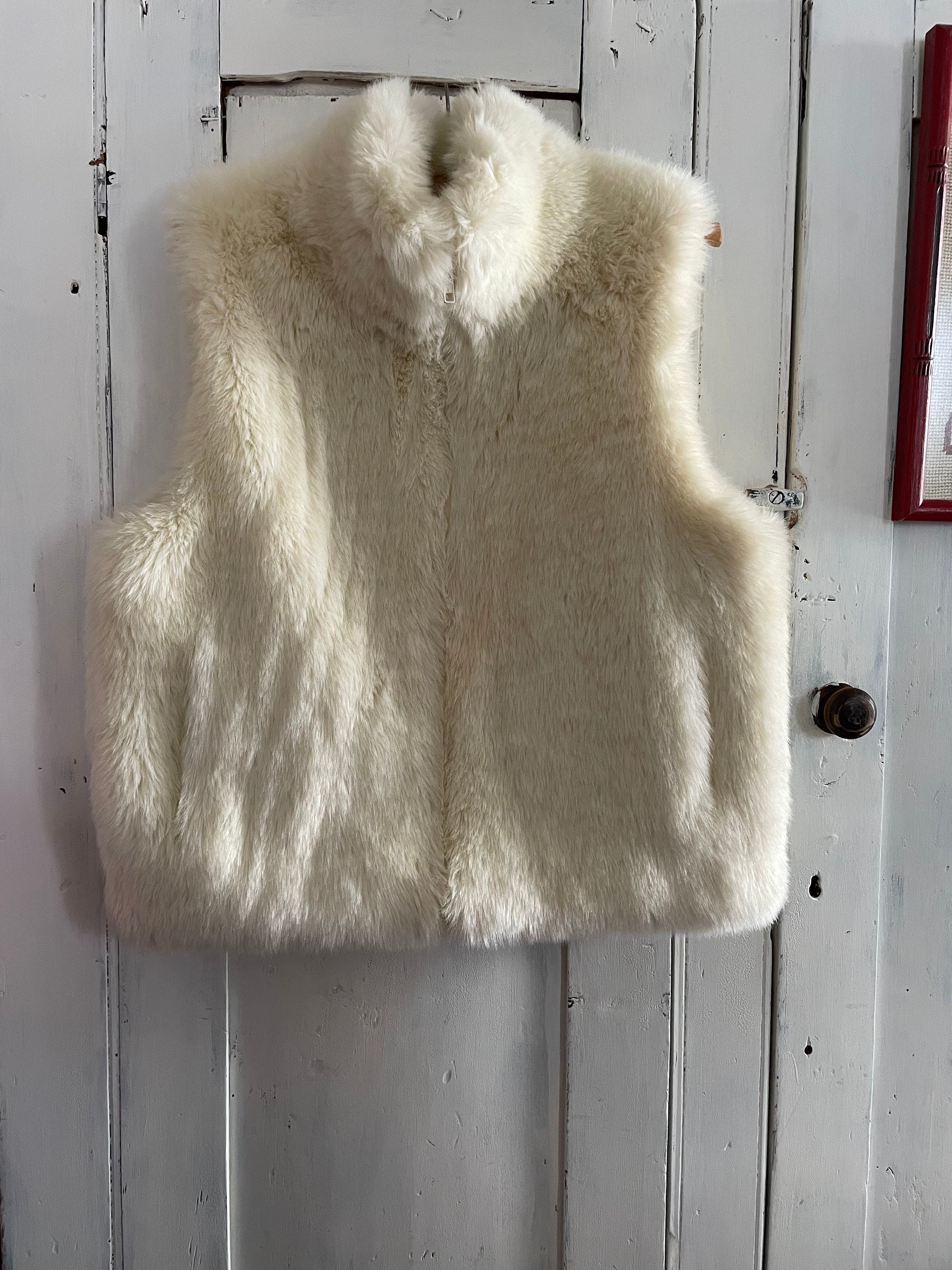 Cream Faux Fur Vest - Etsy