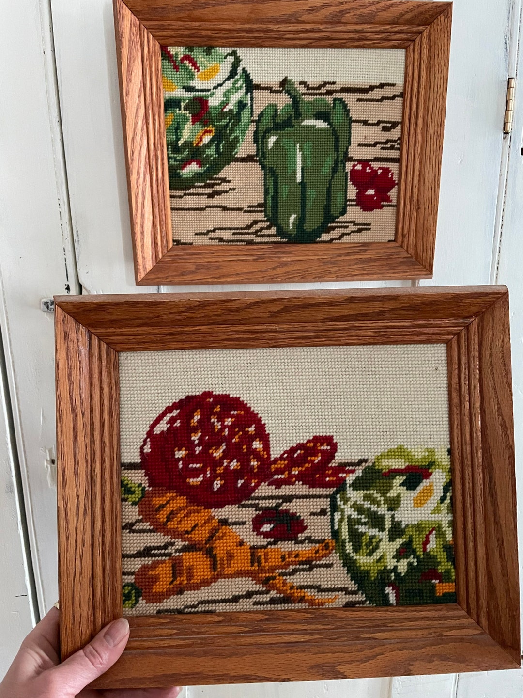 Vintage Needlepoint Frame Art Etsy