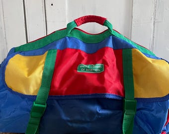 Vintage UNITED COLORS of BENETTON Multicolor Bag , 90's