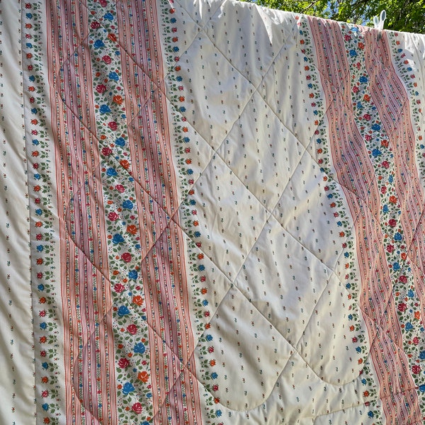Vintage eiderdown blanket quilt
