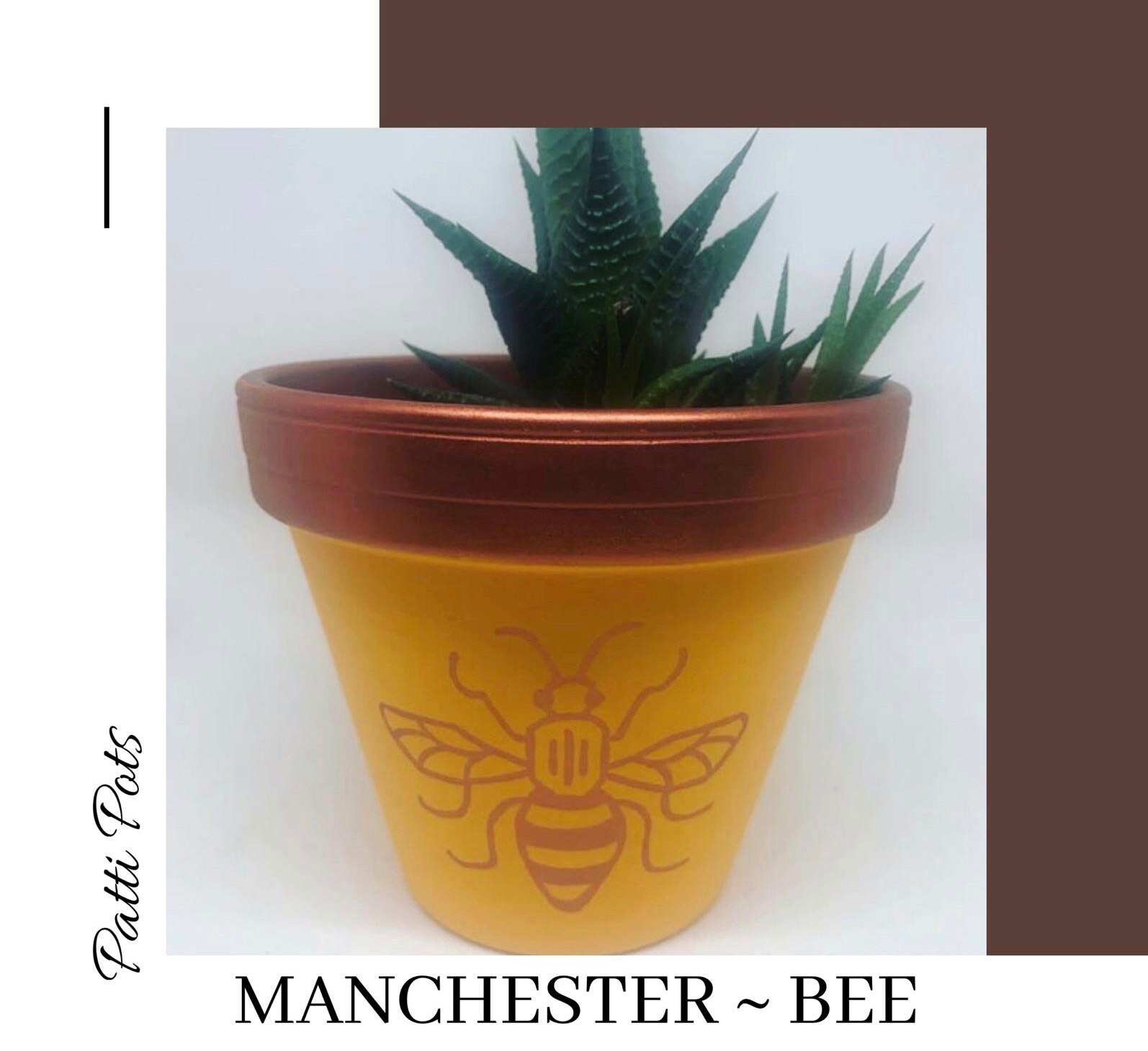 Manchester Bee X Groer handbemalter zweifarbiger Terrakotta-Blumentopf -  Etsy.de