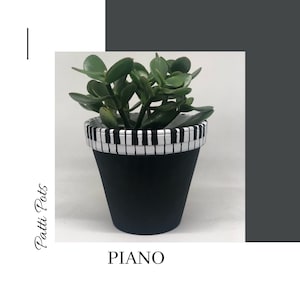 Piano Hand Painted Terracotta Plant Pot