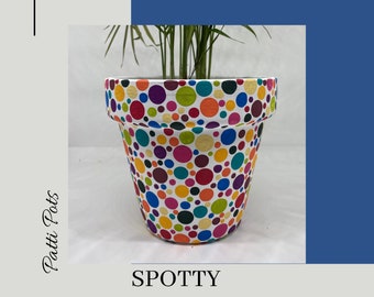 Spotty Hand Painted Plant Pot