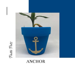 Anchor Hand Painted Terracotta Plant Pot