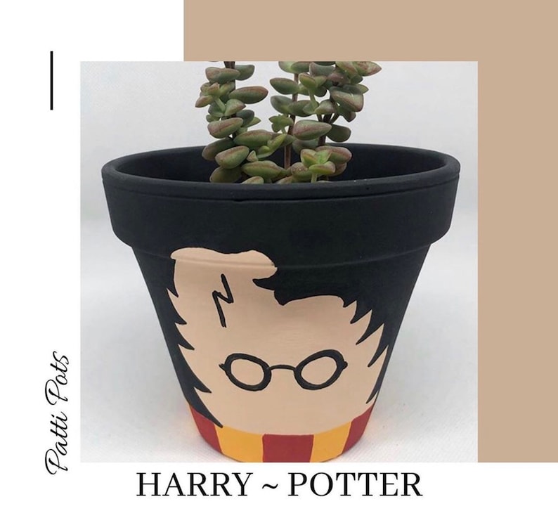 Harry Potter Hand Painted Terracotta Plant Pot - Etsy