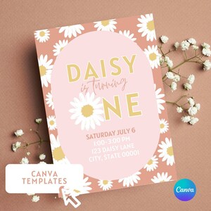 Customizable Daisy-Themed Party Invite | Canva Template