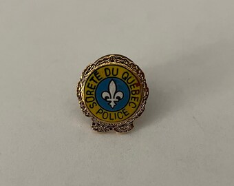 Vintage Lapel Pin Surete du Quebec Police Enamel Gold Tone Blue Quebec Canada Pins Collection Lapel Collar Badges metal Souvenir PINS