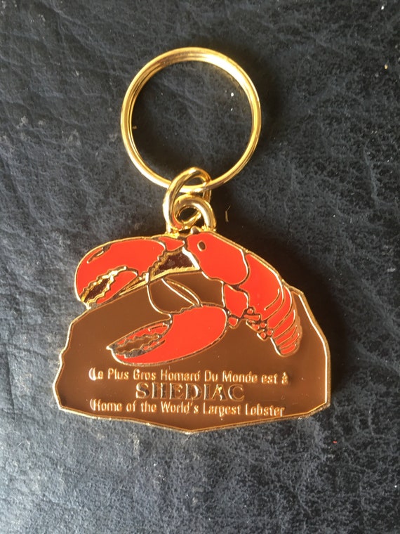 Lobster Vintage Key Chain gold-tone metal Canadia… - image 1