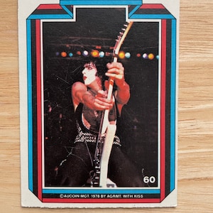 Carte KISS 1978, carte de collection Paul Stanley numéro 60, carte Kiss vintage, cartes à collectionner Kiss, carte puzzle Aucoin MGT par ARGMT #60