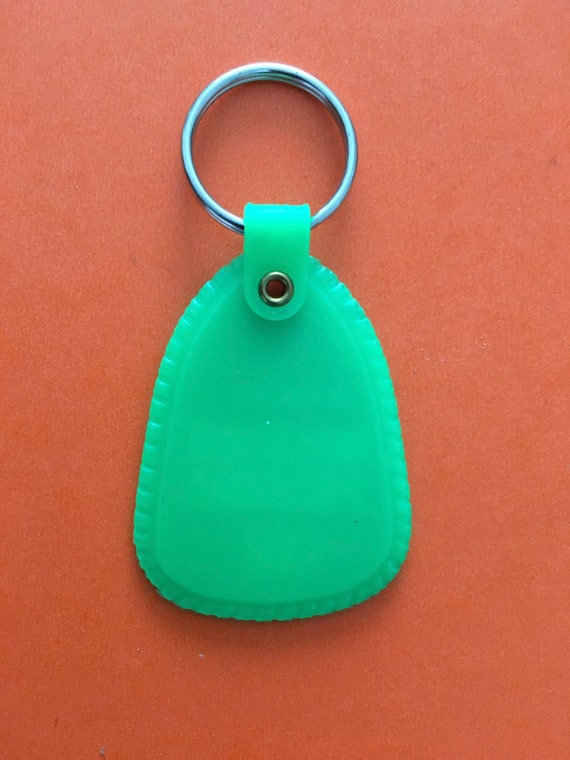 Keychain vintage Promo Retro green plastic for co… - image 2