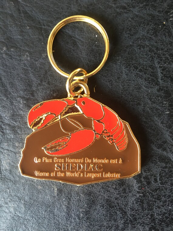Lobster Vintage Key Chain gold-tone metal Canadia… - image 9